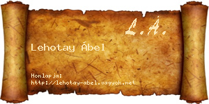 Lehotay Ábel névjegykártya
